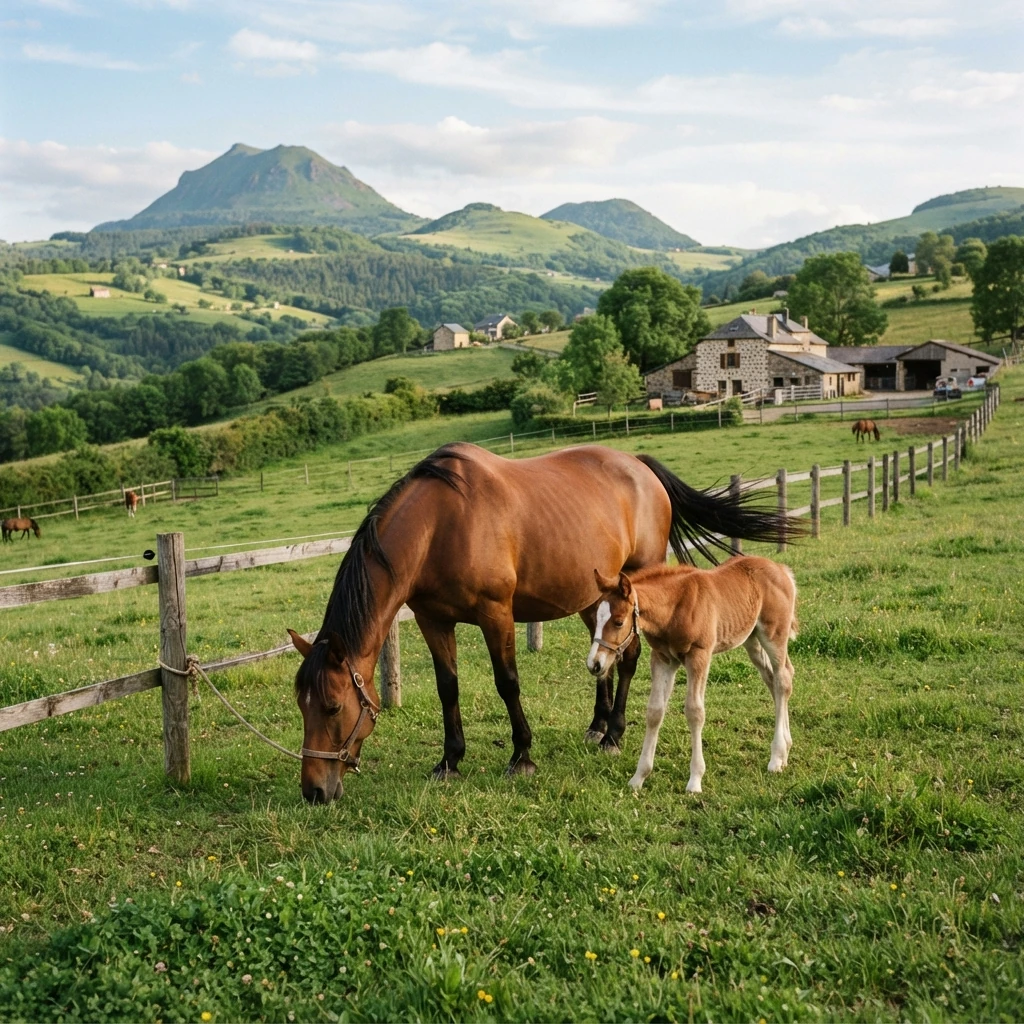 Élevage de chevaux au Les écuries de la Limagne, Ennezat