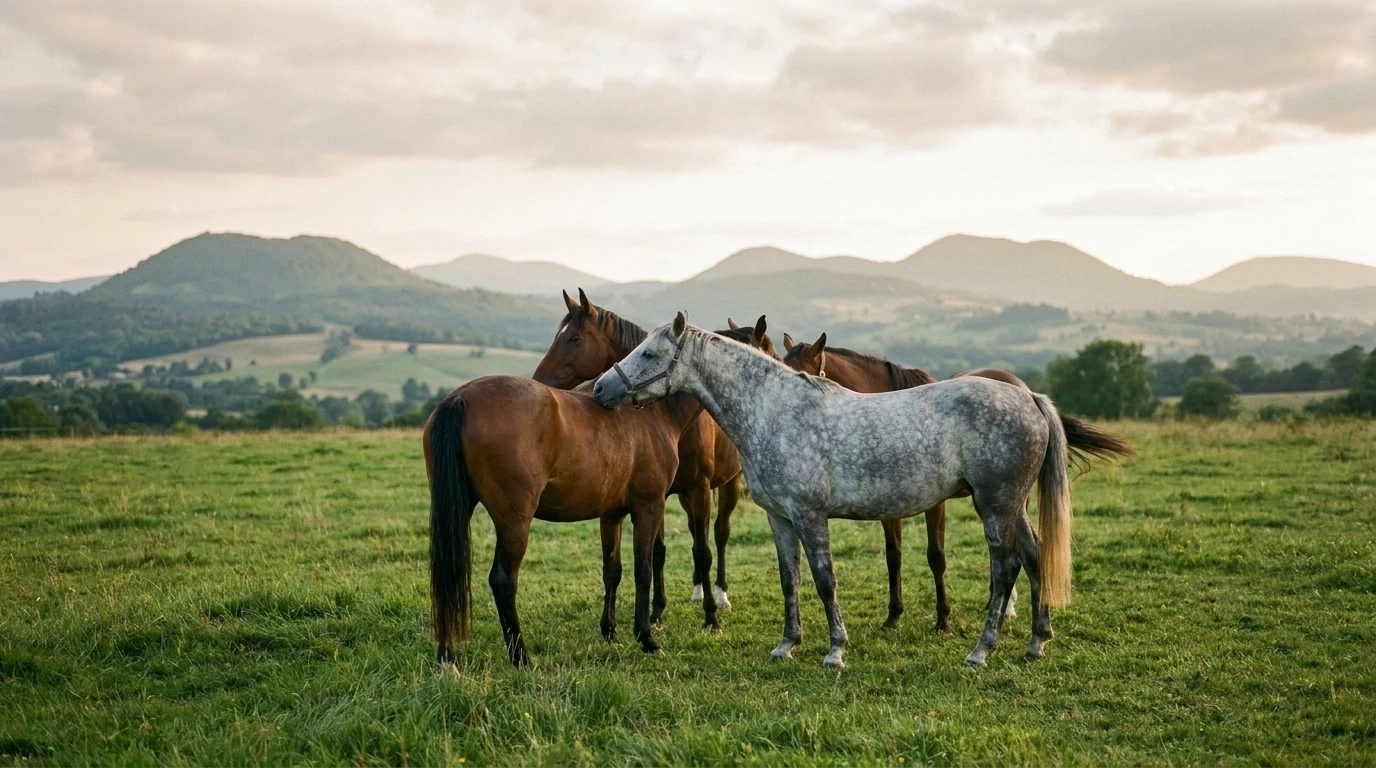 Les chevaux du Les écuries de la Limagne en liberté, Puy-de-Dôme